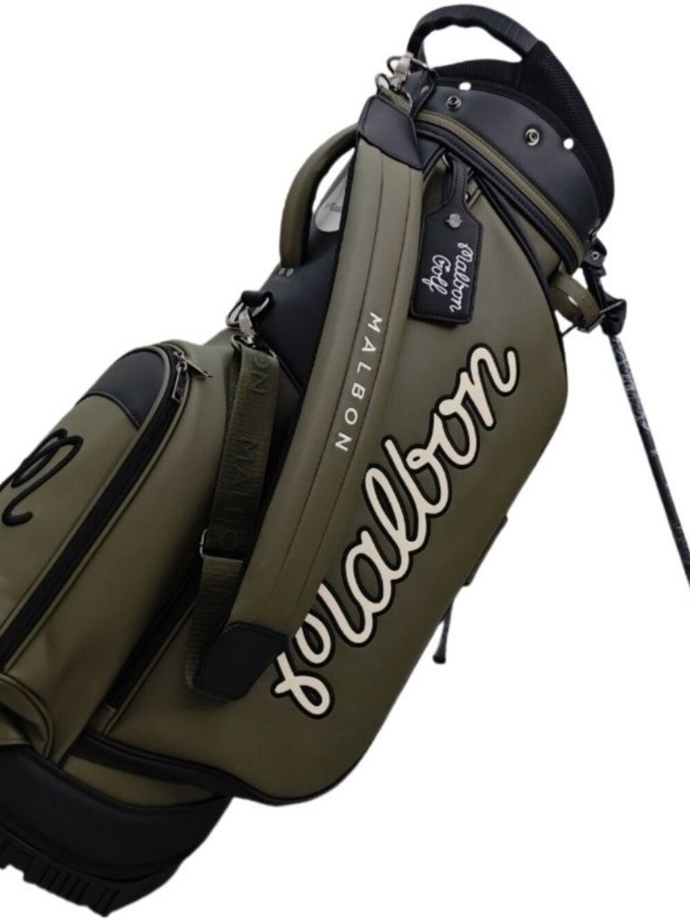 Malbon Golf Caddy Bag Stand Type Khaki Green